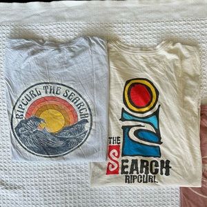 Two Rip curl Graphic Surf T shirts size large